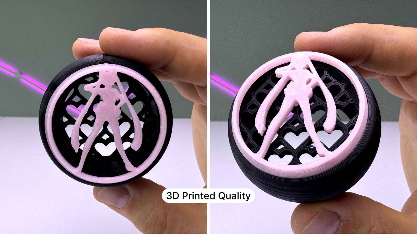 GlowCircles – Sailor Moon Air Vents – Custom, 3D printed, Glow in the dark. For MX5 Miata NA/NB/NBFL