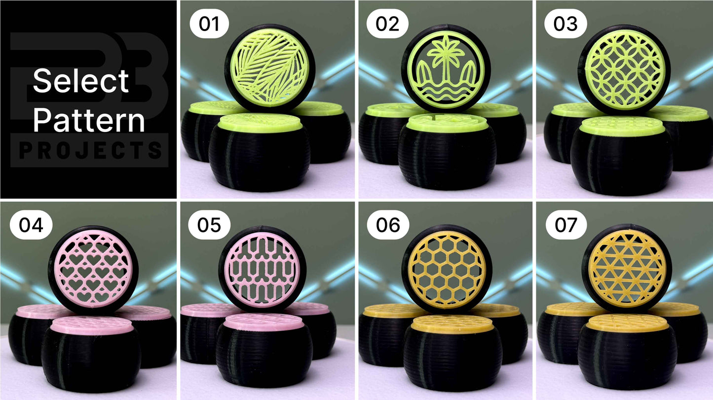 GlowCircles Air Vents – Custom, 3D printed, Glow in the dark. For MX5 Miata NA/NB/NBFL (Palms, Hearts, Stars, Hexagons, Stance and More)