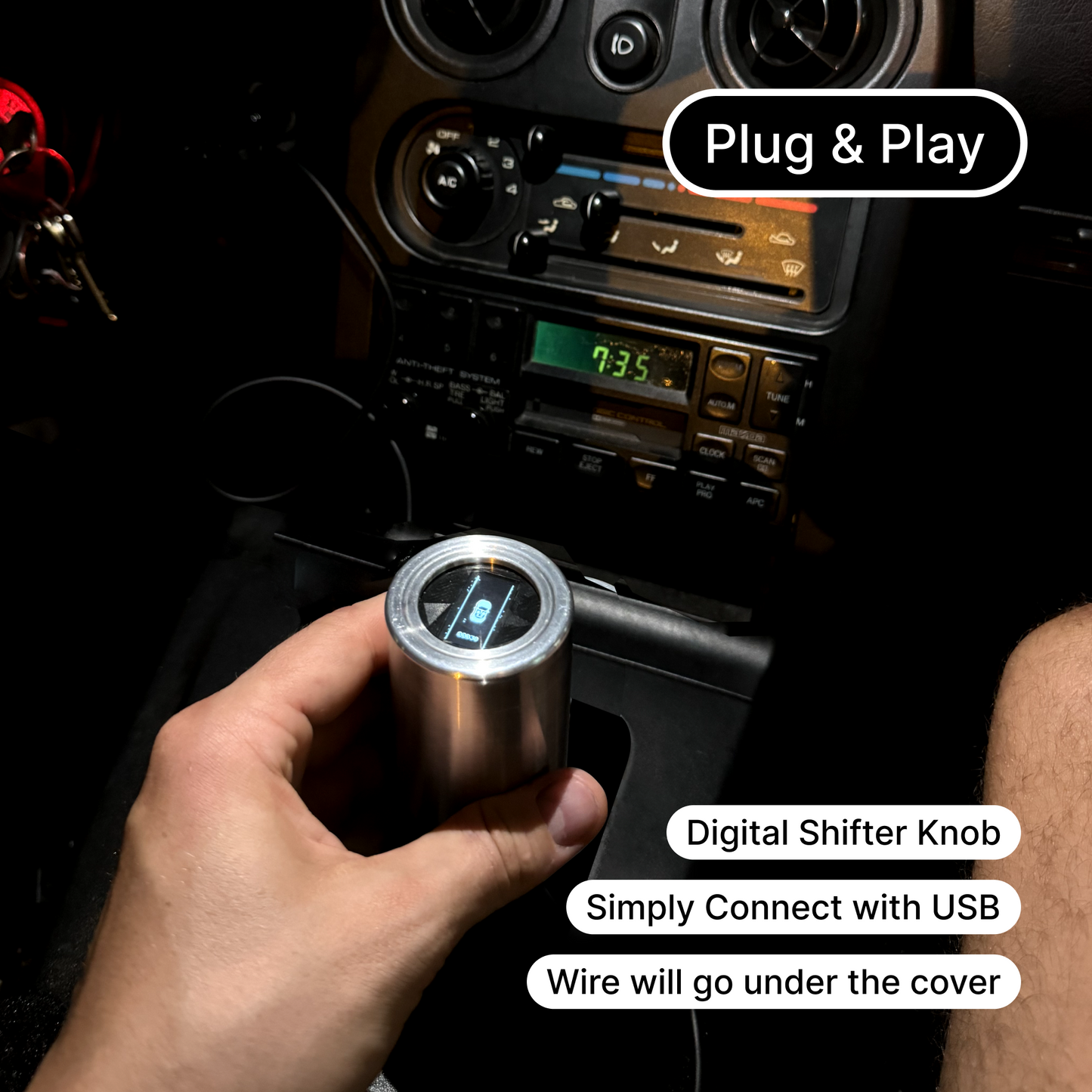 4ONLY2 DIGITAL SHIFTER - Aluminum Shifter Knob for Miata NA/NB 1990-2005 5 and 6 Speed