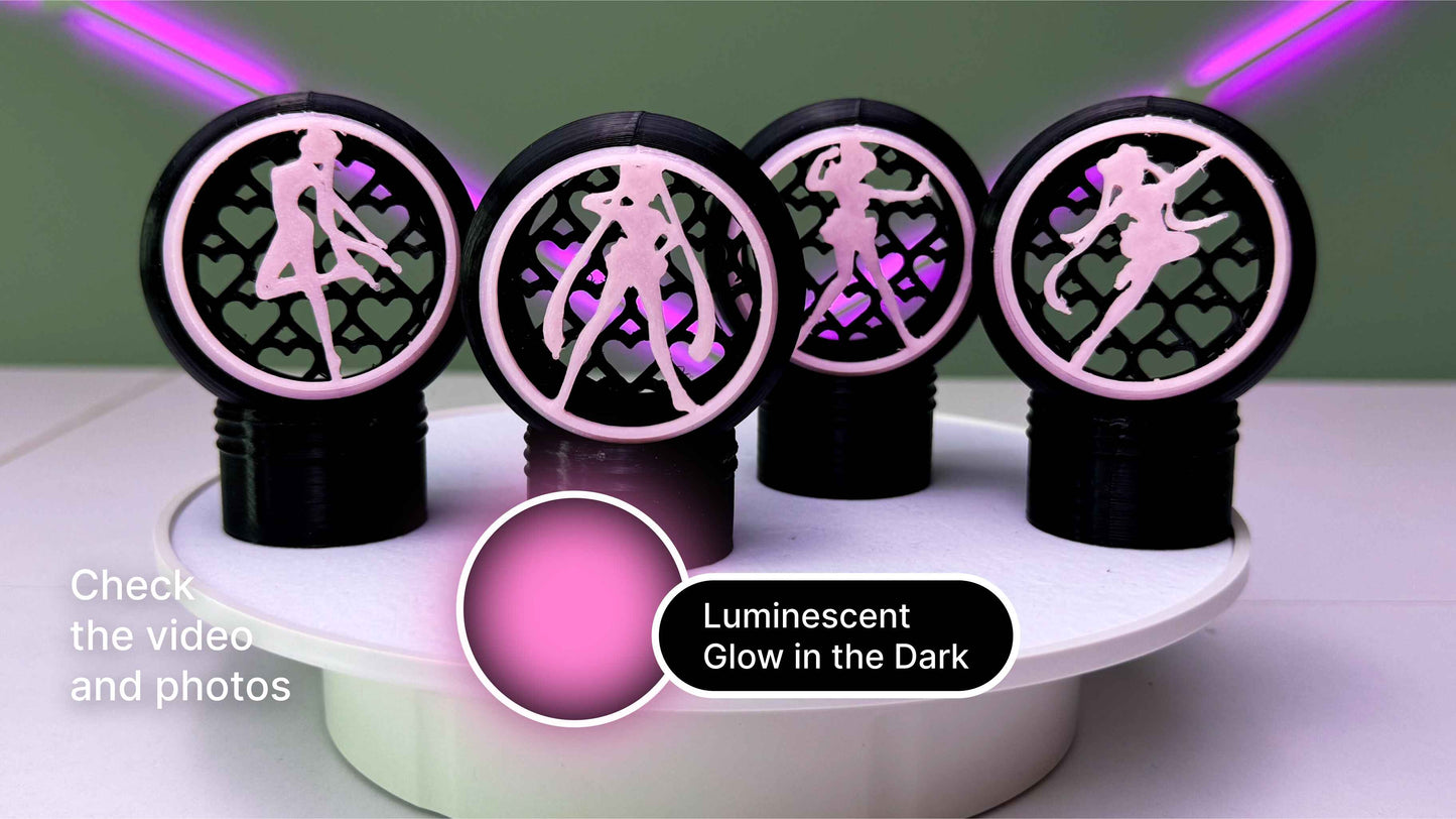 GlowCircles – Sailor Moon Air Vents – Custom, 3D printed, Glow in the dark. For MX5 Miata NA/NB/NBFL