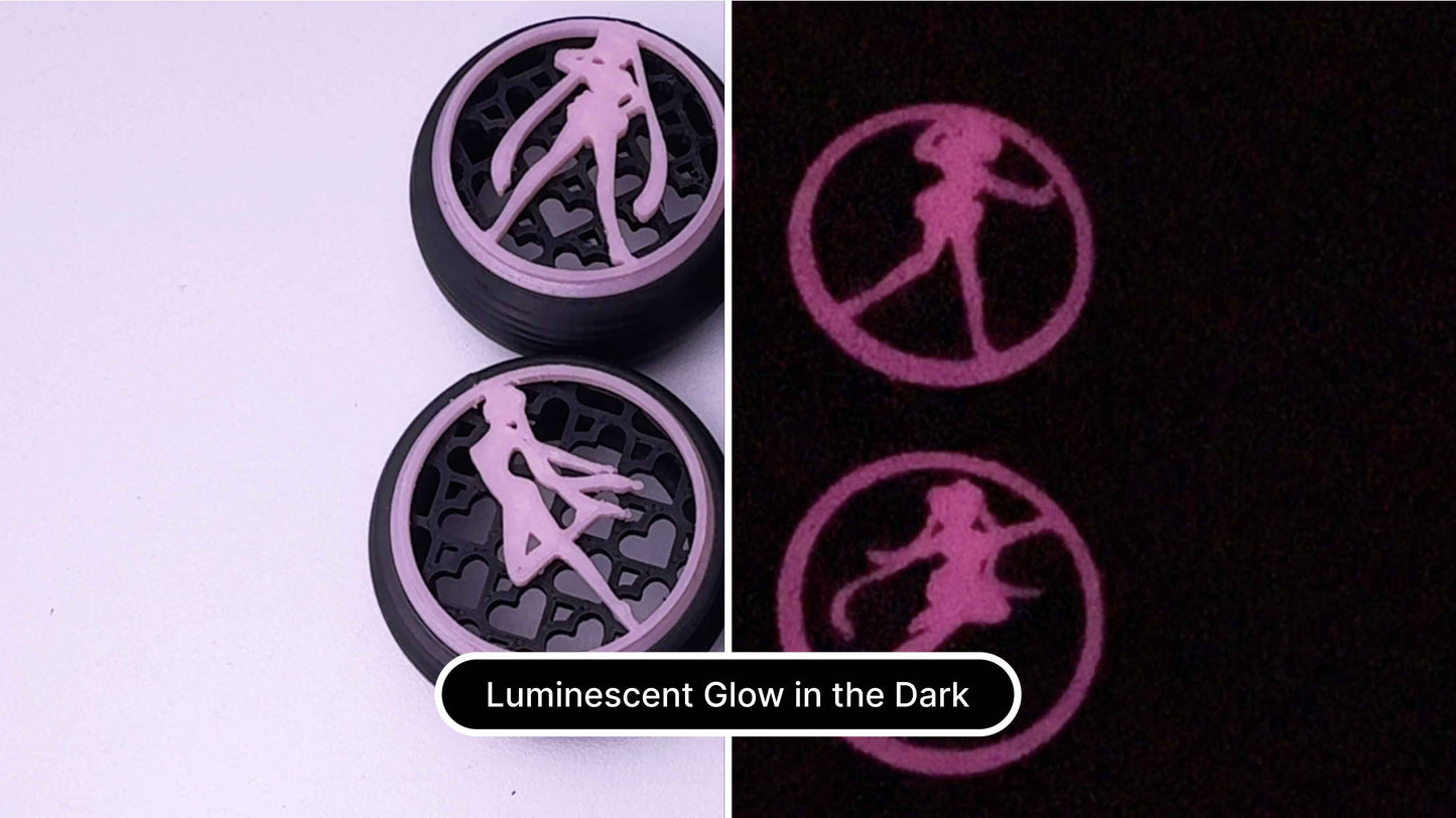GlowCircles – Sailor Moon Air Vents – Custom, 3D printed, Glow in the dark. For MX5 Miata NA/NB/NBFL