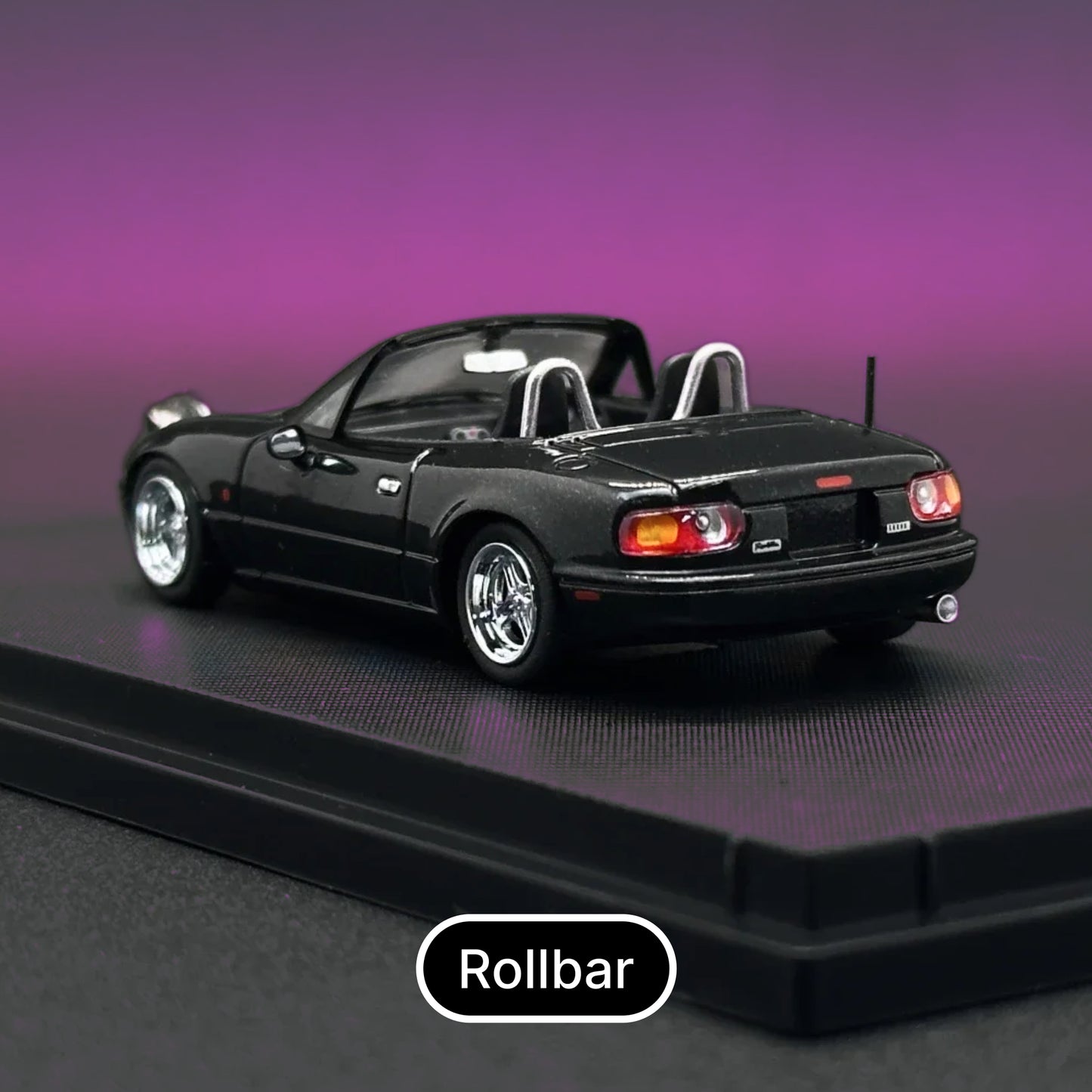 1:64 Black Mazda MX-5 NA with Adjustable Head Lights