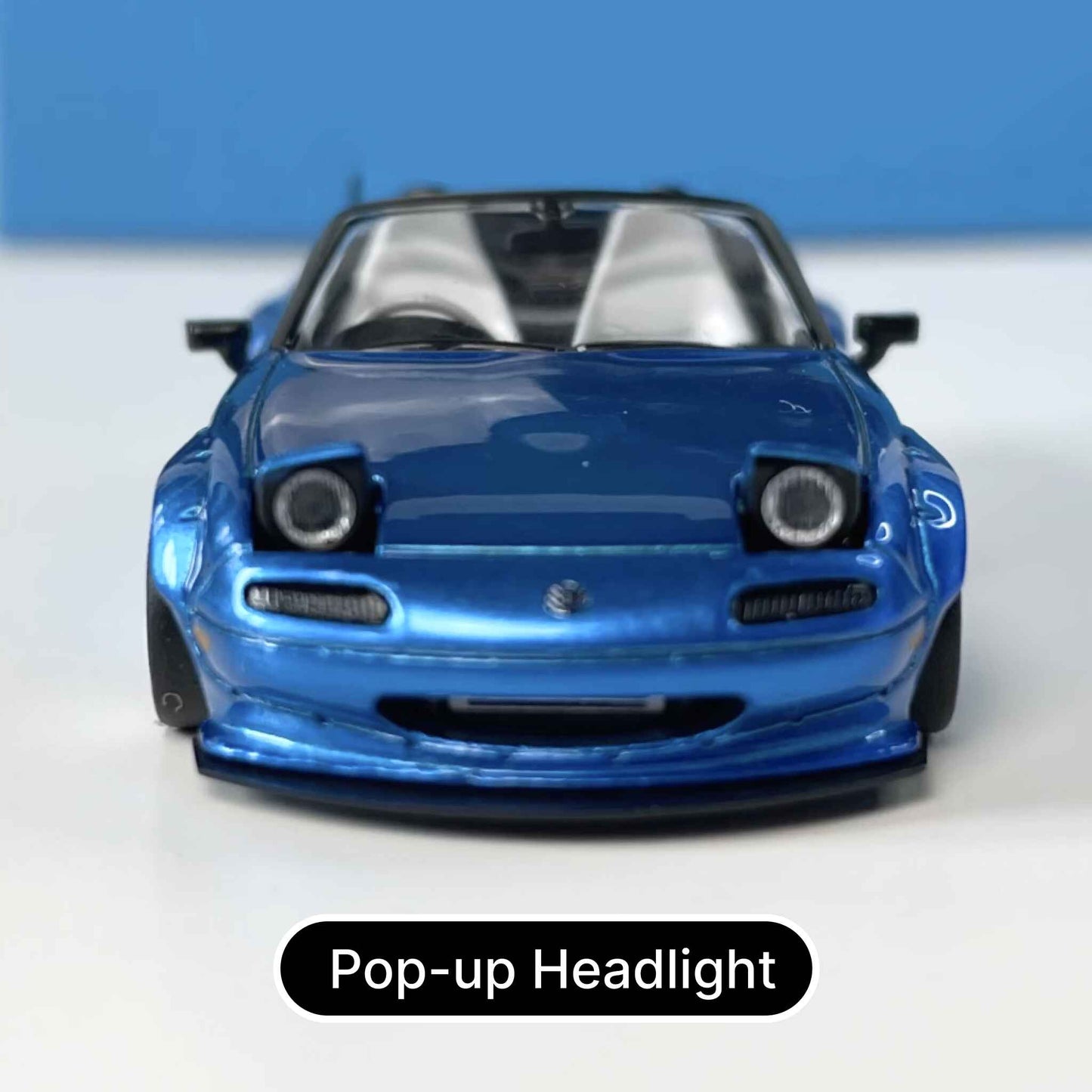 1:64 Blue Mazda MX-5 NA with Adjustable Head Lights