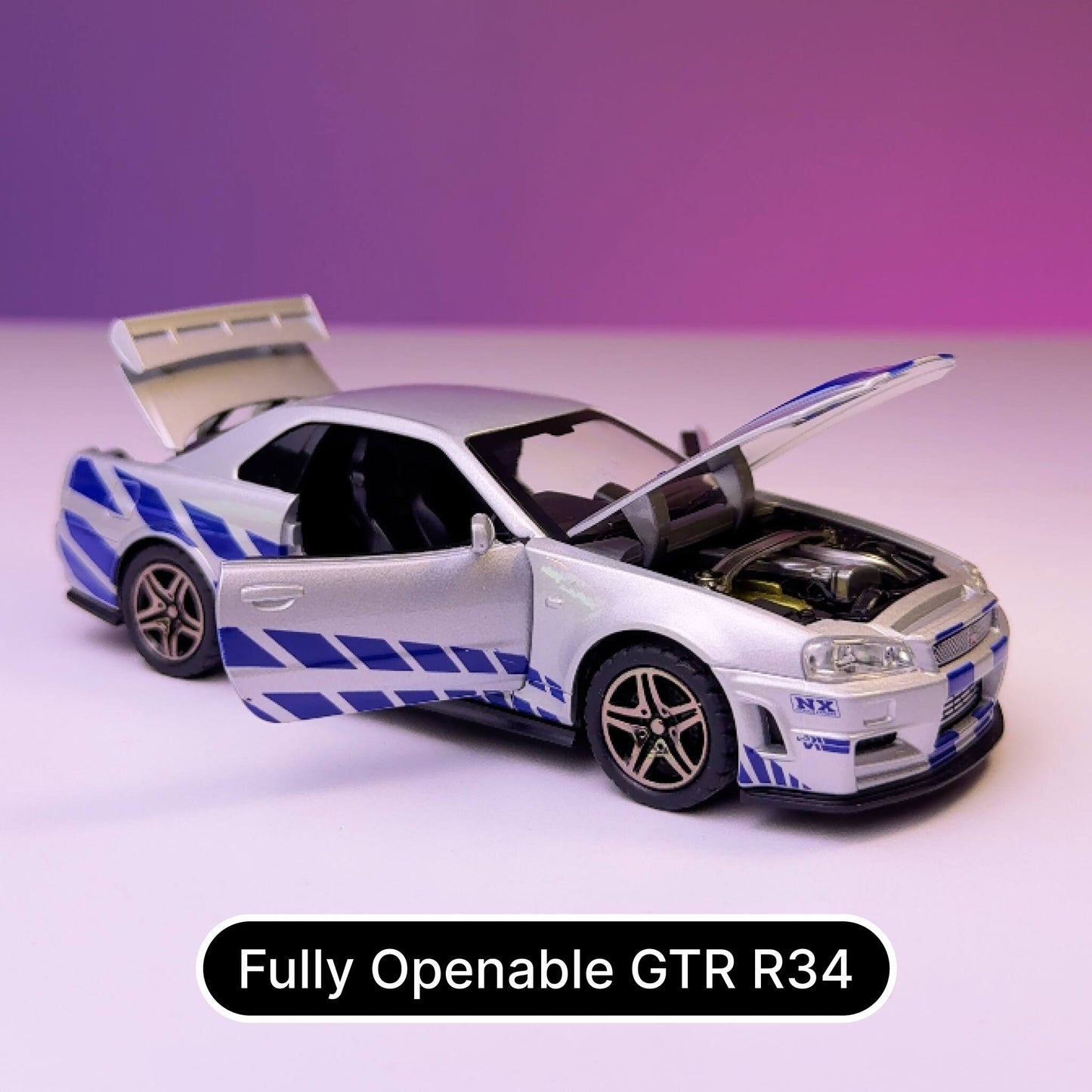 1/32 Scale GTR R34 SKYLINE fully Openable 2 Fast 2 Furious without Case