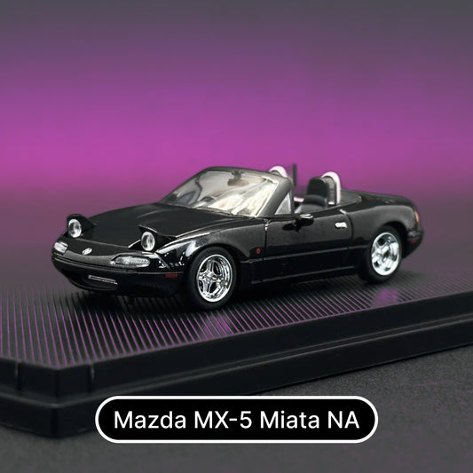 1:64 Black Mazda MX-5 NA with Adjustable Head Lights