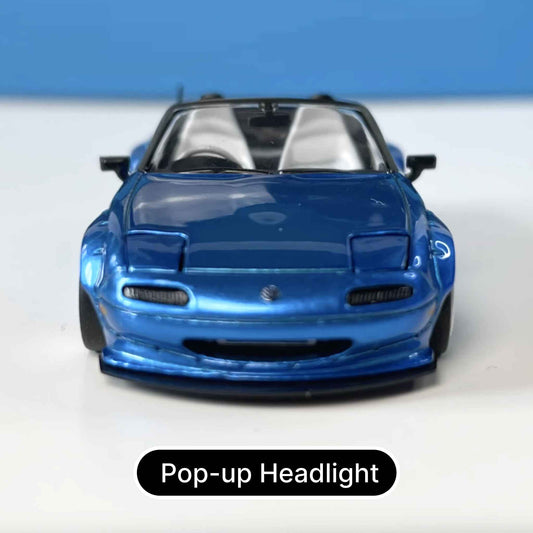 1:64 Blue Mazda MX-5 NA with Adjustable Head Lights