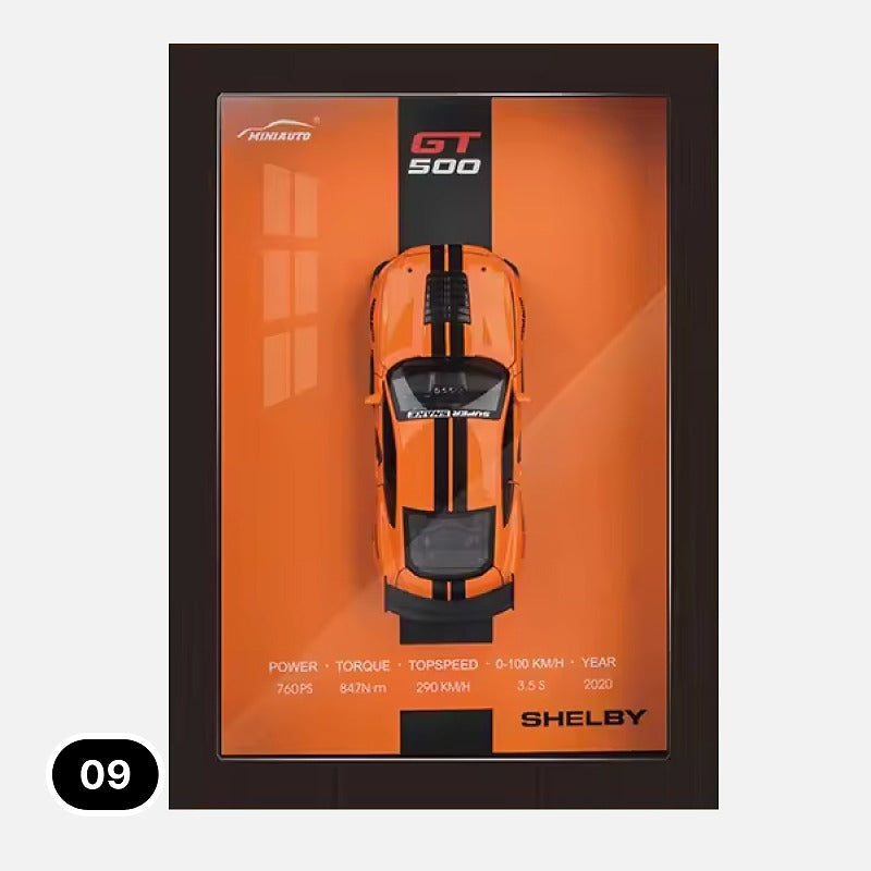 3D Diecast Wall Art Pictures with 1:32 Scale Car in Display Frame
