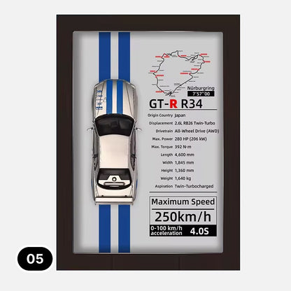 3D Diecast Wall Art Pictures with 1:32 Scale Car in Display Frame