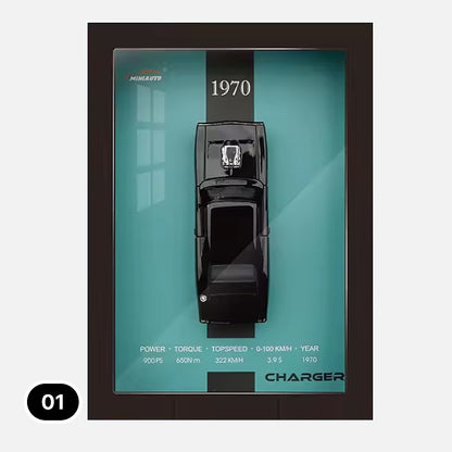 3D Diecast Wall Art Pictures with 1:32 Scale Car in Display Frame