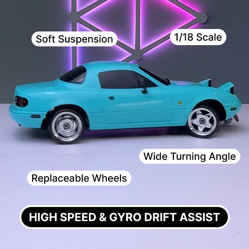 Mazda MX-5 Miata Mini RC Drift Car 1/18 Scale