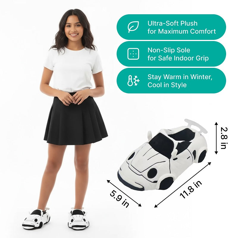 Car-Shaped Plush Slippers Unisex One Size Fits Most